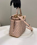 Fendi 8BN244 Peekaboo Mini Mint Pink leather interlace bag