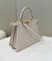 Fendi 8BN321 Peekaboo ISeeU Petite Middle Bag Beige Camellia leather