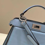 Fendi 8BN335 Peekaboo ISeeU Petite Padded Nappa Leather Bag Blue