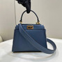 Fendi 8BN244 Peekaboo Mini Blue leather bag 2125CS