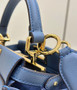 Fendi 8BN244 Peekaboo Mini Blue leather bag 2125CS