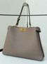 Fendi Peekaboo Soft Large Gray Leather Bag 8BN358