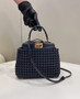 Fendi Peekaboo 8BN244 Mini bag Leather Navy Blue
