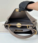Fendi Peekaboo Soft Medium Gray Leather Bag 8BN353