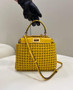 Fendi 8BN244 Peekaboo Mini bag Leather Yellow