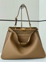 Fendi Peekaboo Soft Large Apricot Leather Bag 8BN358
