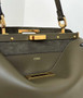 Fendi Peekaboo Soft Medium Green Leather Bag 8BN353
