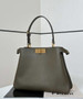 Fendi Peekaboo Soft Medium Green Leather Bag 8BN353