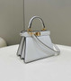Fendi 8BN335 Peekaboo ISeeU Petite Padded Nappa Leather Bag White