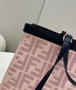 Fendi 8BH374 X-Tote Pink canvas shopper with FF embroidery