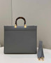 Fendi Sunshine Medium Bag Gray leather shopper 8BH386