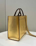 Fendi Sunshine Medium Gold leather shopper 8BH386