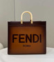 Fendi Sunshine Large Bag Brown Leather Shopper 8BH372