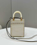 Fendi Mini Sunshine Shopper leather Beige mini-bag 8BS051