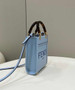 Fendi Mini Sunshine Shopper blue leather mini-bag 8BS051