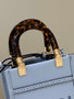 Fendi Mini Sunshine Shopper blue leather mini-bag 8BS051