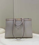 Fendi 8BH374 X-Tote gray canvas shopper with FF embroidery