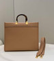 Fendi Sunshine Medium Bag Dark Beige leather shopper 8BH386