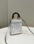 Fendi Mini Sunshine Shopper Silver leather mini-bag 8BS051