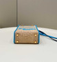 Fendi Mini Sunshine Shopper Blue Natural straw mini-bag 8BS051