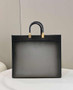 Fendi Sunshine Large Bag Gray Leather Shopper 8BH372