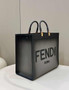 Fendi Sunshine Large Bag Gray Leather Shopper 8BH372
