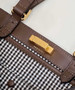 Fendi 8BH374 X-Tote Brown houndstooth wool shopper with FF embroidery