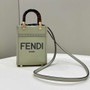 Fendi Mini Sunshine Shopper green leather mini-bag 8BS051