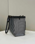 Fendi 8BH374 X-Tote Gray houndstooth wool shopper with FF embroidery