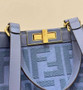 Fendi 8BH374 X-Tote Blue canvas shopper with FF embroidery