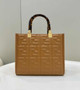 Fendi Sunshine Small Bag 8BH394 Brown FF leather