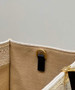 Fendi 8BH386 Sunshine Medium Beige and black straw shopper 8389