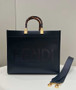 Fendi Sunshine Medium Black leather shopper 8BH386