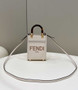 Fendi Mini Sunshine Shopper white leather mini-bag 8BS051