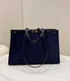 Fendi 8BH374 X-Tote Navy Blue canvas shopper with FF embroidery