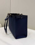 Fendi 8BH374 X-Tote Navy Blue canvas shopper with FF embroidery
