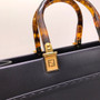 Fendi Sunshine Large Bag 8BH372 Black Leather Shopper