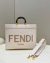 Fendi Sunshine Medium Bag Beige leather shopper 8BH386
