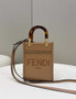 Fendi Mini Sunshine Shopper apricot leather mini-bag 8BS051