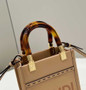 Fendi Mini Sunshine Shopper apricot leather mini-bag 8BS051