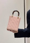 Fendi Mini Sunshine Shopper 8BS051 pink leather mini-bag with FF motif