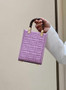 Fendi Mini Sunshine Shopper 8BS051 purple leather mini-bag with FF motif