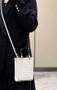 Fendi Mini Sunshine Shopper 8BS051 white leather mini-bag with FF motif