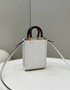 Fendi Mini Sunshine Shopper 8BS051 white leather mini-bag with FF motif
