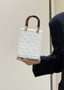Fendi Mini Sunshine Shopper 8BS051 white leather mini-bag with FF motif