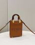Fendi Mini Sunshine Shopper Brown leather mini-bag 8BS051
