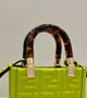 Fendi Mini Sunshine Shopper 8BS051 green leather mini-bag with FF motif