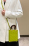 Fendi Mini Sunshine Shopper 8BS051 green leather mini-bag with FF motif