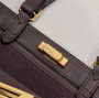 Fendi 8BH374 X-Tote Dark brown canvas shopper with FF embroidery