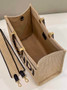 Fendi 8BH386 Sunshine Medium Beige and black straw shopper